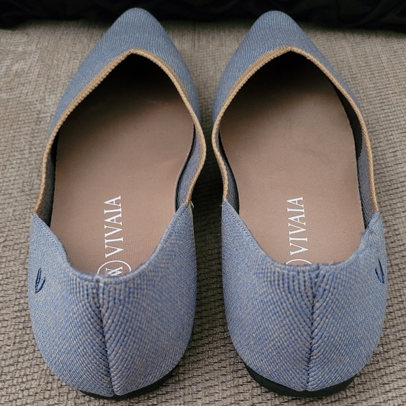 VIVAIA VIENNA 1.0 SANDY BLUE POINTED TOE V CUT FLATS - Picture 5 of 16